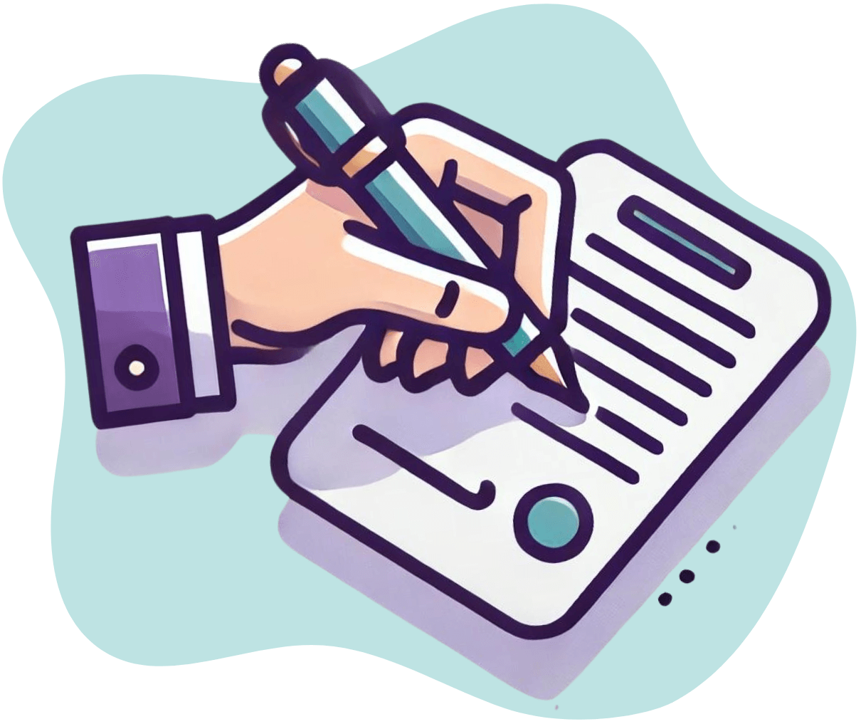 Icon of a person writing a report.